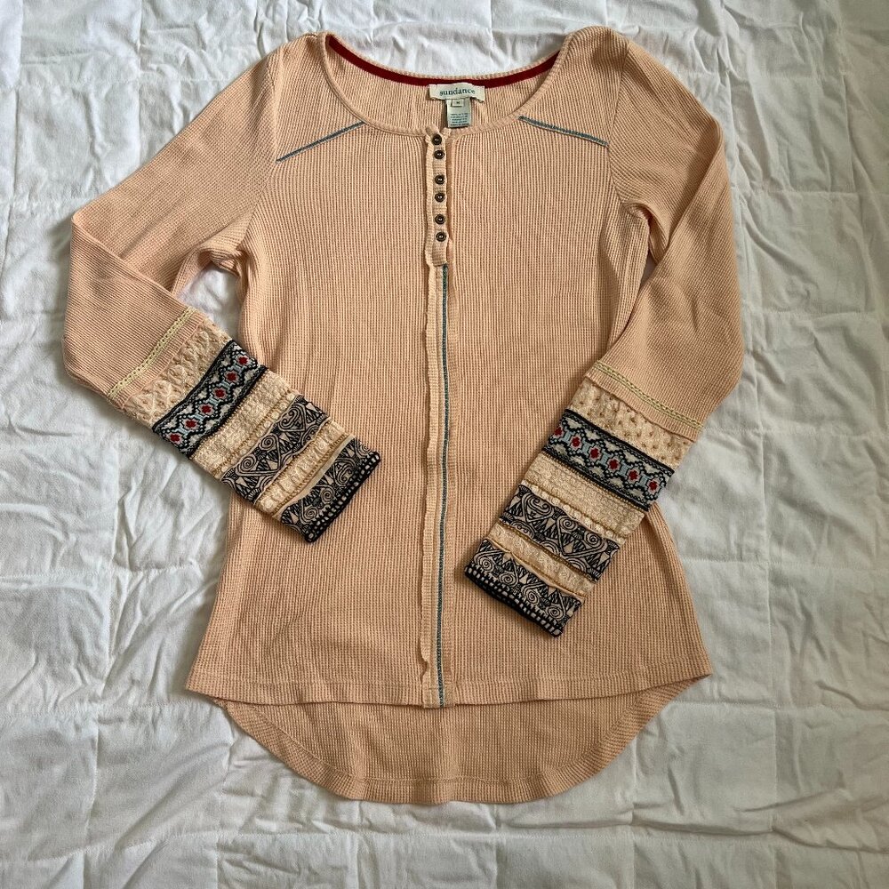 Sundance Cotton Henley with Embellishments